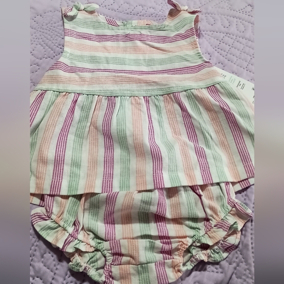 Carter's 2 Piece Striped Sleeveless Casual Dress 0-3 Months - Picture 1 of 5